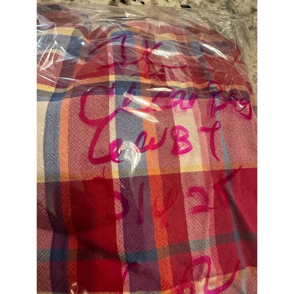 VTG Lauren Ralph Lauren Womens M Plaid Silk Button-Down Shirt  LOGO School girl - Picture 9 of 10